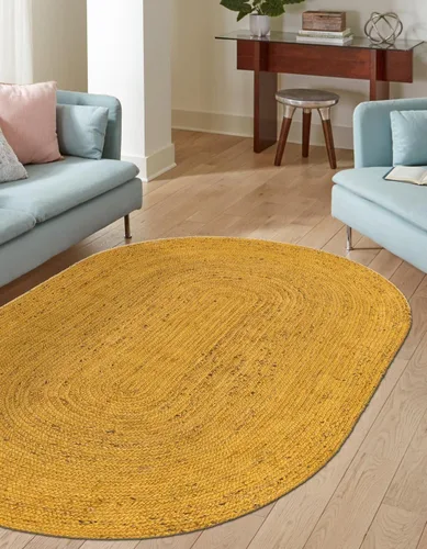 Vista 39 de Unique Loom Alfombra trenzada de la colección de yute - Dhaka (1' 2" x 6' 1", camino de mesa, gris)