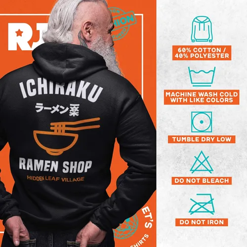 Vista 4 de Ripple Junction Naruto Shippuden Ichiraku Ramen - Sudadera unisex con cremallera para adulto