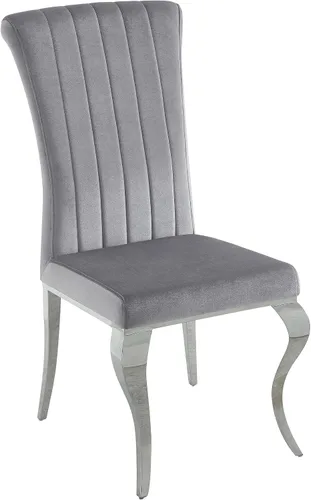 Vista 4 de Coaster Home Furnishings - Betty - Juego de sillas de comedor de metal tapizado en terciopelo - Patas de metal curvas, respaldo macizo tapizado