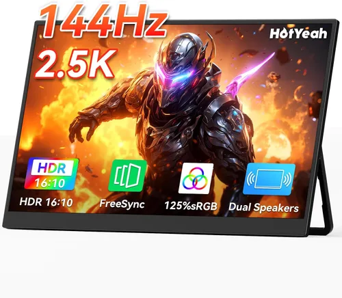 Vista 9 de HotYeah Monitor portátil, 15.6 pulgadas 1080P FHD monitor para laptop USB-C HDMI pantalla externa de computadora HDR FreeSync IPS con soporte