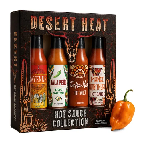 Vista 8 de Set de regalo de variedad de salsa picante estilo mexicano Aztecs Revenge - 10 botellas de salsa picante