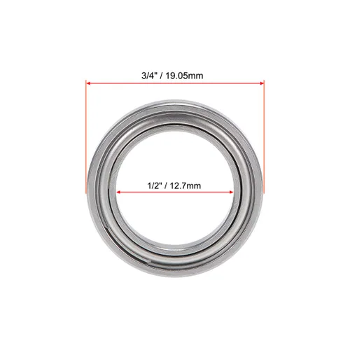 Vista 4 de uxcell R1212ZZ Rodamiento de bolitas profundo del surco 1/2-inchx3/4-inchx5/32-inch blindado Z2 rodamientos de palanca 10pcs