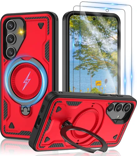 Vista 61 de Gritup fro Funda para Google Pixel 9A, funda protectora magnética de grado militar compatible con Mag-Safe, 2 protectores de pantalla HD, soporte