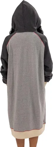 Vista 133 de Lazy One Sudadera con capucha de gran tamaño, ropa de dormir cómoda, vestido de suéter para mujer