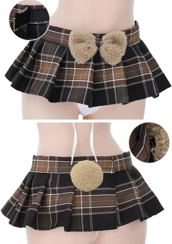 Vista 5 de Bikini de anime para mujer, lencería kawaii, traje de fiesta, ropa interior de colegiala japonesa