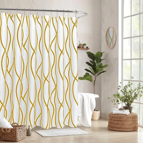Vista 13 de Biscaynebay - Cortinas de tela texturizada a cuadros para baño