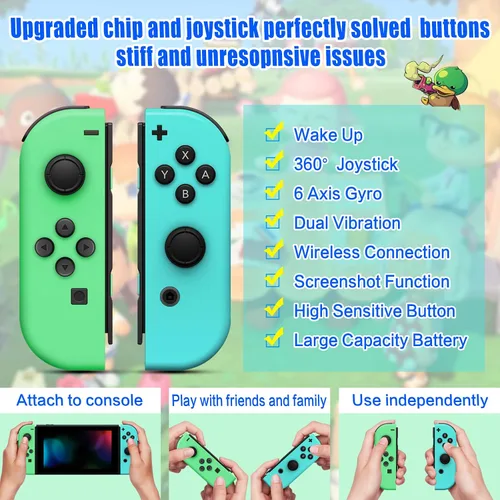 Vista 2 de PPMTS Switch Controllers,Replacement for Nintendo Switch Controller, Compatible with Nintendo Switch Wireless LR Controller with Double Vibration