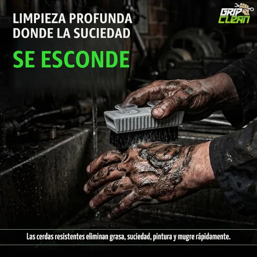 Vista 2 de Grip Clean Cepillo de uñas resistente para limpiar las uñas - Cepillo de limpieza de uñas para hombres y mujeres Cepillo mecánico. Limpiador