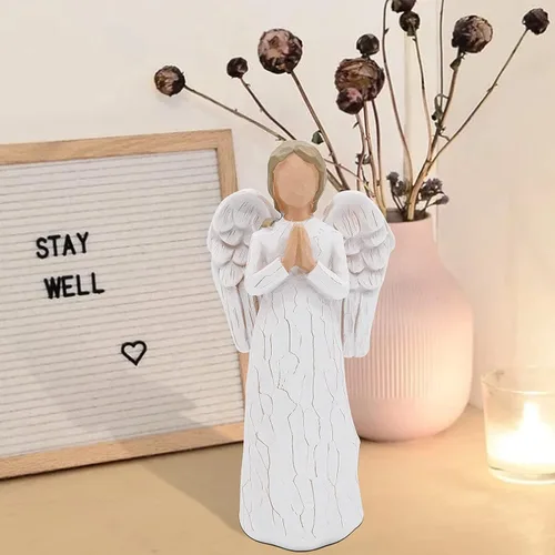 Vista 7 de Figuras de ángel, regalos de ángel, figuras de ángel, estatuas de ángel de oración, ángel guardián esculpido pintado a mano para mujeres, amistad