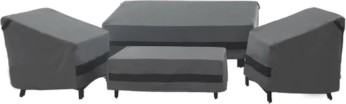 Vista 8 de loriano Juego de fundas para muebles de patio, 4 piezas de fundas impermeables para muebles de exterior, 600D de alta resistencia, juego de fundas