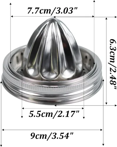 Vista 2 de Tapa de exprimidor de acero inoxidable para frascos de masón, exprimidor manual para limón y naranja, exprimidor de cítricos para tarros Mason