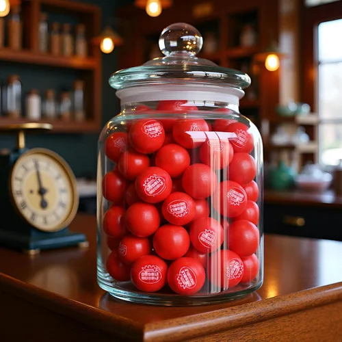 Vista 5 de Very Cherry Dubble Bubble Gumballs Bolas de chicle rellenas de caramelo de 1 pulgada 1.5 libras