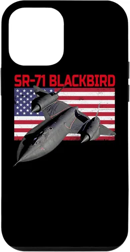 Vista 16 de SR-71 Blackbird in Action and Patriotic American Flag. Case for iPhone 17