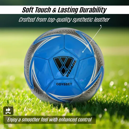 Vista 2 de Balón de Fútbol Vizari Odyssey Balón de Fútbol Juvenil Duradero y Firme Balón de Fútbol Junior con Carcasa de TPU Premium Balón de Fútbol