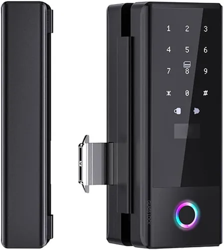 Vista 10 de Cerradura inteligente de vidrio cerradura de puerta WiFi desbloqueo remoto TT APP huella digital cara contraseña tarjeta IC métodos de desbloqueo
