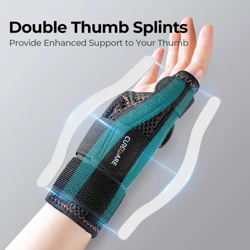 Vista 2 de CURECARE Nueva Férula de Pulgar Actualizada para Mujeres y Hombres, Férula de Pulgar Reversible para el Síndrome del Pulgar Gatillo para Soporte