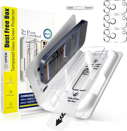 Vista 10 de [Paquete de 3+3] Protector de pantalla de privacidad para iPhone 17 Pro y protector de lente de cámara Transparente HD Vidrio templado 9H Negro