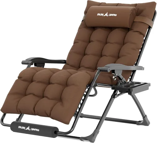 Vista 14 de UDPATIO Silla reclinable de gran tamaño para patio con cojín extraíble Negro Z-xl