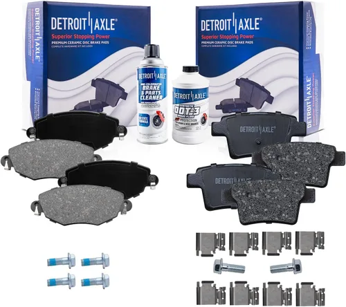 Vista 149 de Detroit Axle - Pastillas de freno de cerámica delanteras Reemplazo de pinza de freno derecha para Dodge Ram 1500 Dakota, Ram 1500 Classic - Juego