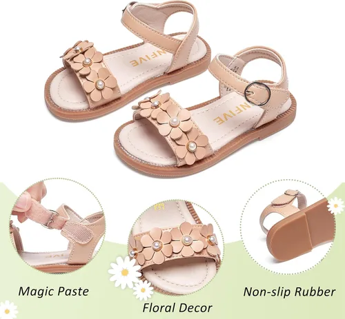 Vista 6 de GINFIVE Sandalias para niñas pequeñas, zapatos de verano para niñas pequeñas