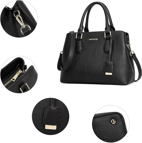Vista 5 de BOSTANTEN Bolso de cuero para mujer diseñador Satchel hombro bolsas de asas paquete con las mujeres Cartera de cuero RFID bloqueo pequeña billetera