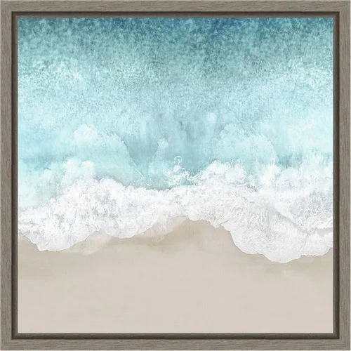 Vista 17 de Amanti Art Lienzo enmarcado para pared, 16 x 16 pulgadas, olas del océano II, por Maggie Olsen, lienzo enmarcado para pared, obras de arte de playa