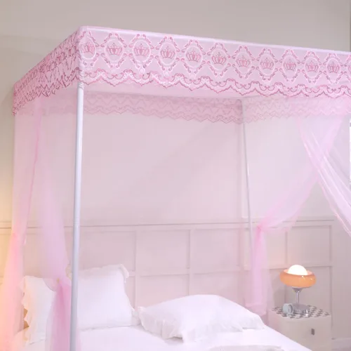 Vista 5 de naturetalk Dosel para Cama, Red de Cortina de Cama de Princesa para Niñas y Adultos, Red de Cúpula de Encaje Rectangular de Tres Puertas