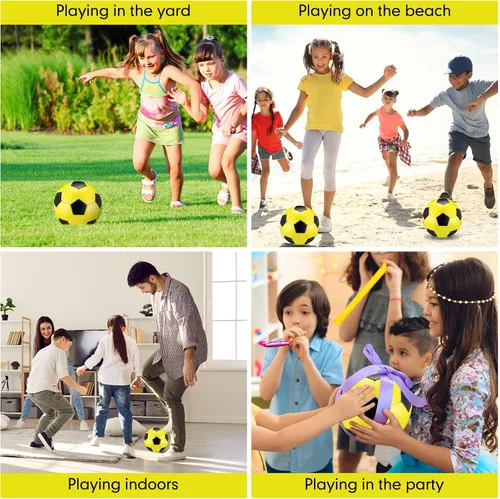 Vista 6 de Deekin 2 pelotas de fútbol de interior para niños, tamaño 2, tamaño 3, con bomba de inflador, regalo deportivo para entrenamiento y práctica