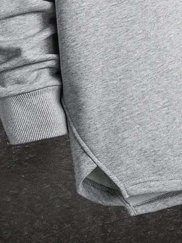 Vista 5 de Milumia Sudaderas casuales con capucha de manga larga con cordón sólido para hombre