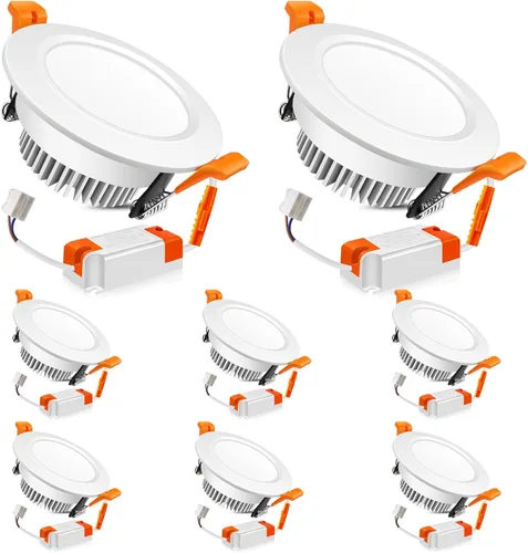 Vista 10 de LEDLightsWorld Iluminación empotrable LED regulable de 2 pulgadas, downlight, 3 W (equivalente a 35 W), luz blanca cálida de 3000 K, luz LED Negro