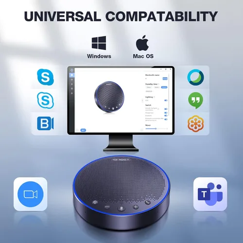 Vista 8 de EMEET 2 altavoces Bluetooth M3 y 1 cadena de margarita