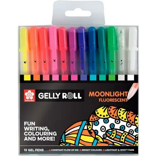 Vista 2 de Set de Bolígrafos Talens Sakura Gelly Roll Moonlight 12 Piezas