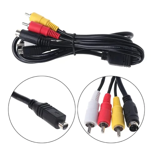 Vista 7 de VMC-15FS Cable de repuesto para AV A/V TV S-Video VMC-30FS 10Pin AV TV-Out Cable compatible con videocámara Handycam DCR-HC24E DCR-HC26E DCR-SR80