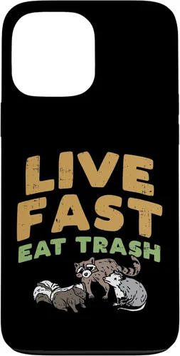 Vista 23 de iPhone 16 Fast Live Eat Trash Raccoon Opossum Skunk Street Cats Gift Case