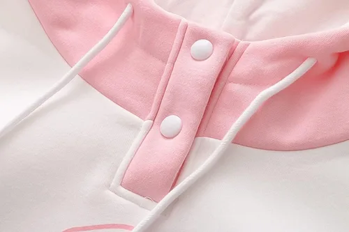 Vista 8 de Linda sudadera con capucha de conejito para adolescentes y niñas, de algodón, con estampado de dibujos animados japoneses