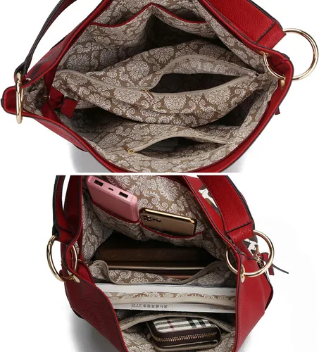 Vista 5 de MKF Hobo - Bolso para mujer, piel sintética, con asa superior