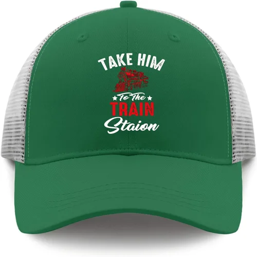 Vista 9 de Caps Take Him to The Train Station Baseball Caps, Vintage Dad Hat for Men