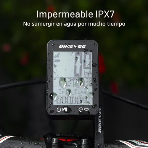 Vista 5 de GPS Bike Computer, Wireless, 2.4" Screen, 8 Languages, IPX7, 28H Negro-a