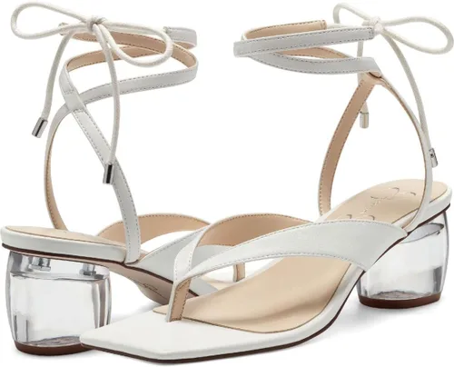 Vista 3 de Jessica Simpson Women's Sitelli Ankle Wrap Sandal Heeled Blanco