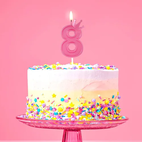 Vista 4 de Vela de número de cumpleaños de 3 pulgadas, vela número 3D con decoración de corona, velas grandes para tartas de cumpleaños, bodas, aniversarios