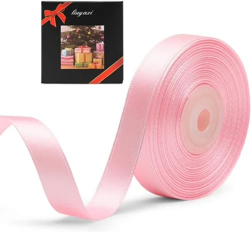 Vista 93 de Cinta de satén verde manzana de doble cara de color sólido de 1/2 pulgada x 25 yardas, cintas perfectas para manualidades, decoración de bodas