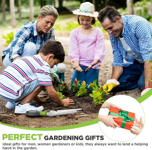 Vista 7 de WORKPRO Extractor de malezas manual, pala de jardín de acero inoxidable de 5 en 1 con mango suave, herramienta de jardinería para fácil remoción