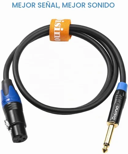 Vista 6 de Cable de micrófono XLR hembra a TS mono de 1/4 pulgadas (6.35mm), desequilibrado de 3 pines XLR hembra a conector de micrófono TS de cuarto