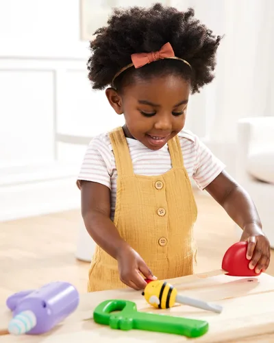Vista 4 de Skip Hop Juego de herramientas de juguete de 4 piezas para niños pequeños a partir de 2 años, juego de herramientas de zoológico