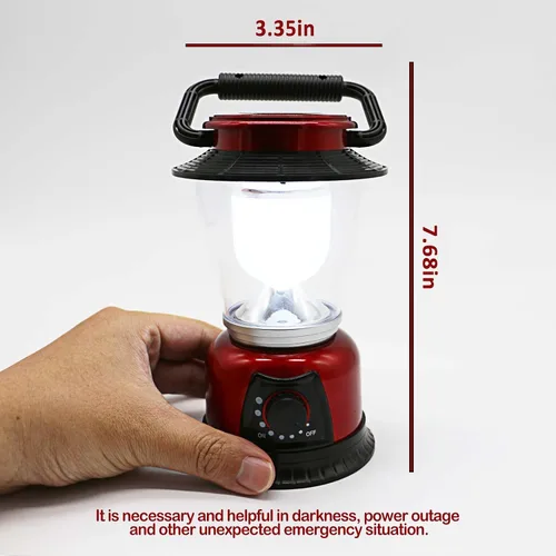 Vista 5 de Linterna de campamento alimentada por pilas, luz retro decorativa de potencia variable, brillo ajustable, lámpara de campamento regulable