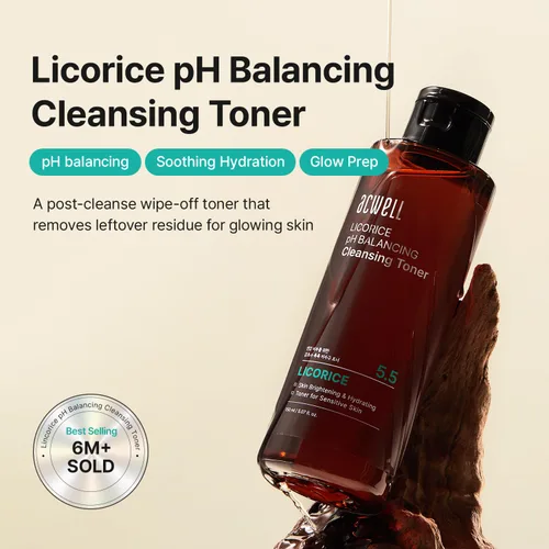 Vista 2 de ACWELL Tónico Limpiador Equilibrante de pH de Regaliz 5.07 fl.oz. - PH5.5 Astringente Limpiador de Maquillaje Hidratante - Aclaramiento de la Piel
