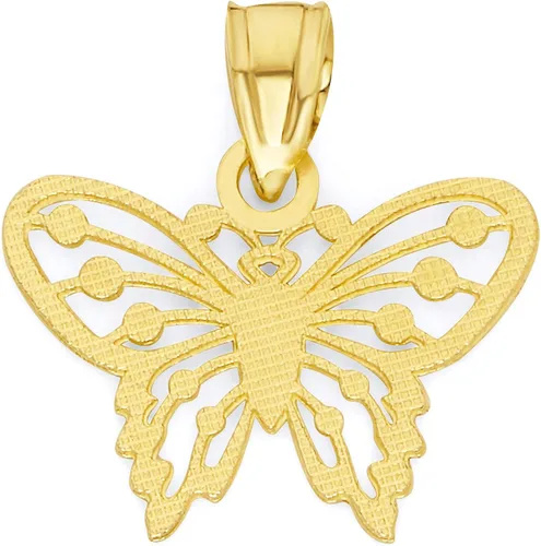 Vista 4 de Colgante de mariposa de oro real macizo de 10 quilates dije de animal pequeño casual para uso diario Oro amarillo No es una piedra preciosa