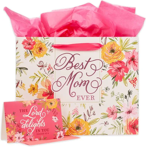 Vista 26 de Christian Art Gifts Bolsa de regalo grande de las Escrituras de Paisaje con tarjeta de felicitación y juego de papel de seda para niños: cada