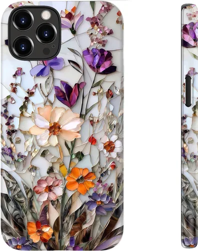 Vista 77 de bemal Funda para iPhone 12 Mini, estética, vintage, floreciente, peonía, concha, femenina, compatible con MagSafe, moderna, única, moderna, moderna