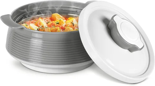 Vista 2 de Milton Cacerola para comida caliente, olla caliente de acero inoxidable con aislamiento de doble pared interior con tapa, caja de servir